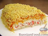 Нежный салат с крабовыми палочками