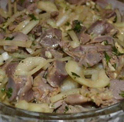 Маринованные куриные желудочки