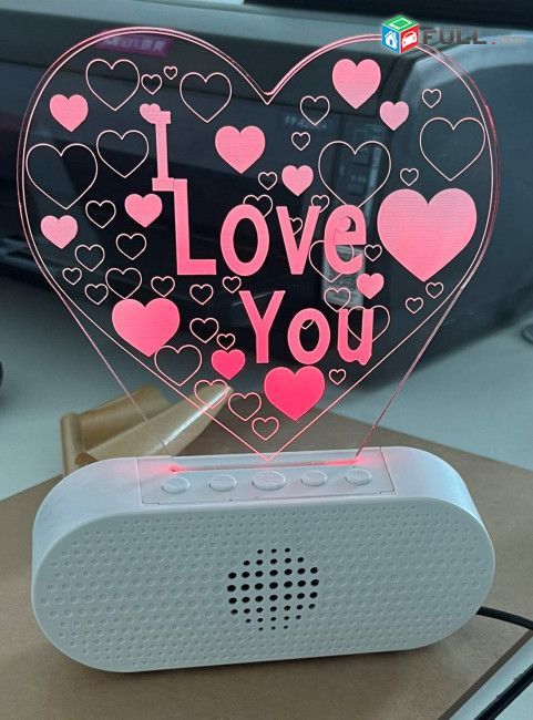 Динамик I Love You 3D Lamp